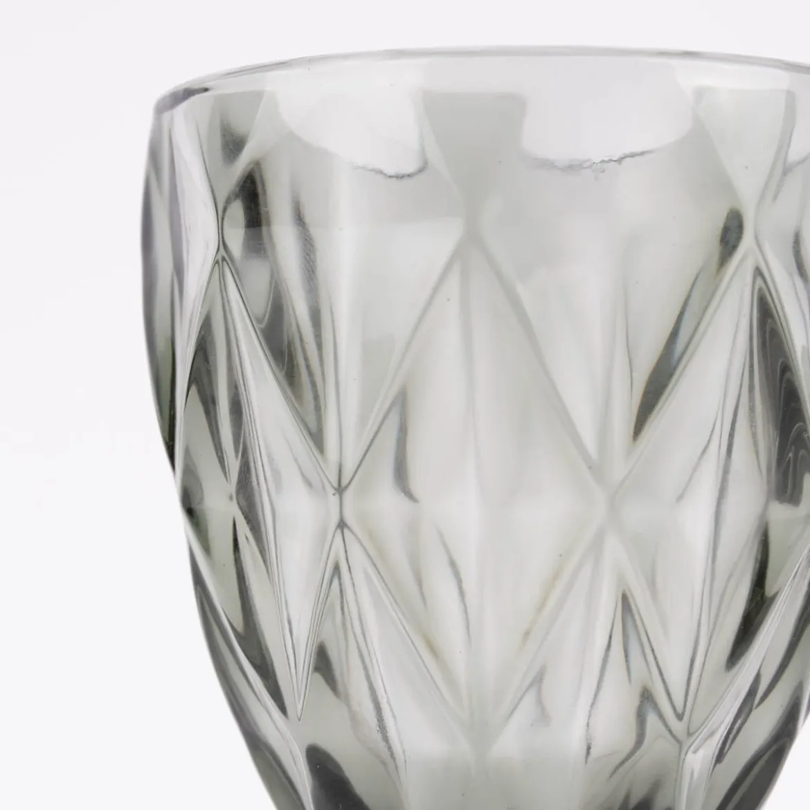 Weinglas Diamantmuster geprägt Glas anthrazit 17x9cm
