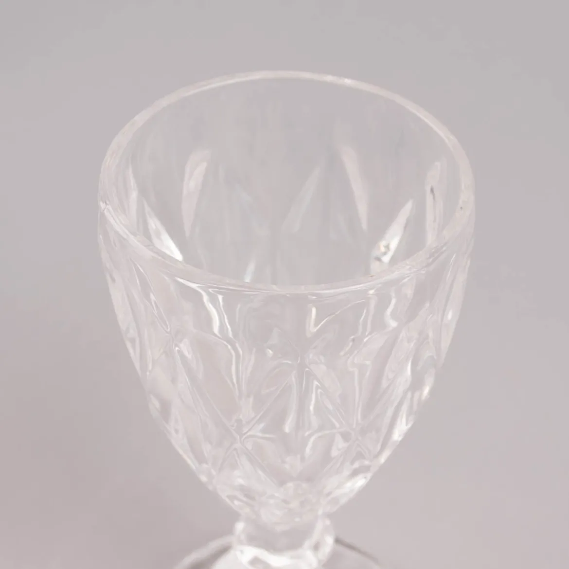 Weinglas Diamantmuster geprägt Glas farblos 17x9cm