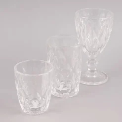 Weinglas Diamantmuster geprägt Glas farblos 17x9cm