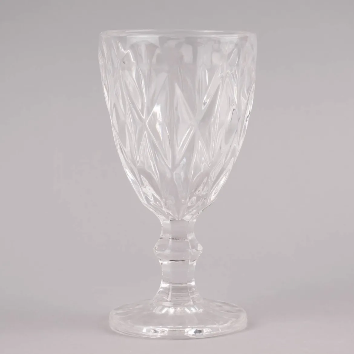 Weinglas Diamantmuster geprägt Glas farblos 17x9cm