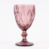 Weinglas Diamantmuster geprägt Glas lila 17x9cm