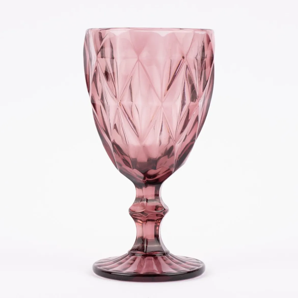 Weinglas Diamantmuster geprägt Glas lila 17x9cm