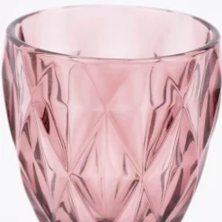 Weinglas Diamantmuster geprägt Glas lila 17x9cm