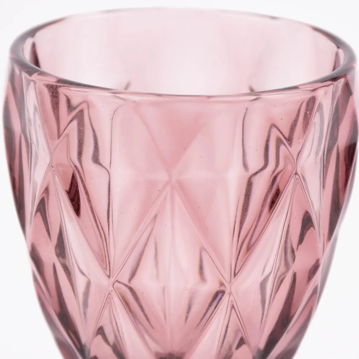 Weinglas Diamantmuster geprägt Glas lila 17x9cm