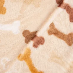 Wellness Fleece Knochen beige braun weiß 1,5m Breite