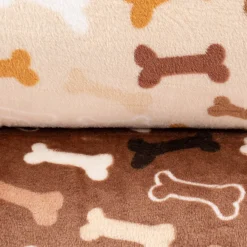 Wellness Fleece Knochen beige braun weiß 1,5m Breite
