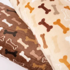 Wellness Fleece Knochen beige braun weiß 1,5m Breite