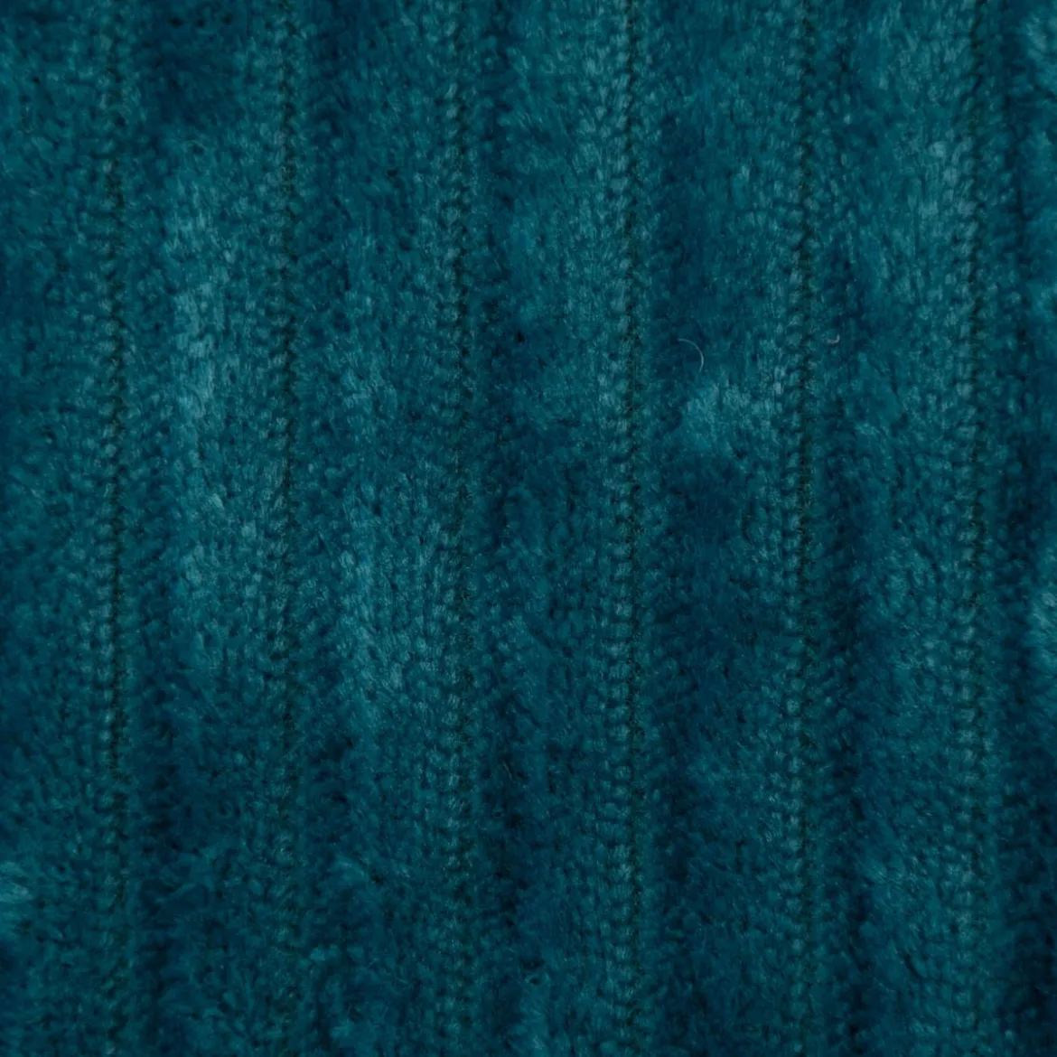 Wellness Fleecestoff Cordoptik Ernest einfarbig petrolblau1,45m Breite