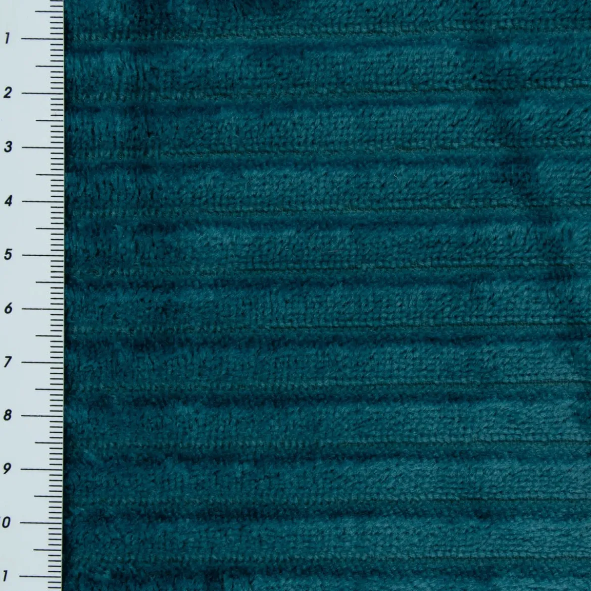 Wellness Fleecestoff Cordoptik Ernest einfarbig petrolblau1,45m Breite