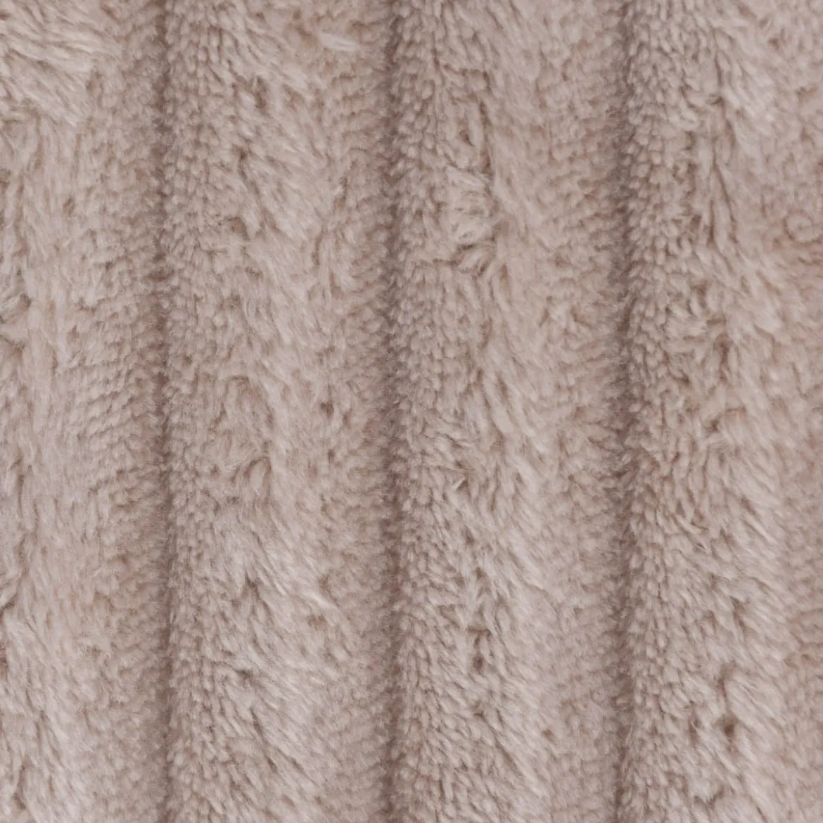 Wellness Fleecestoff Cordoptik breite Rippen einfarbig taupe 1,5m Breite