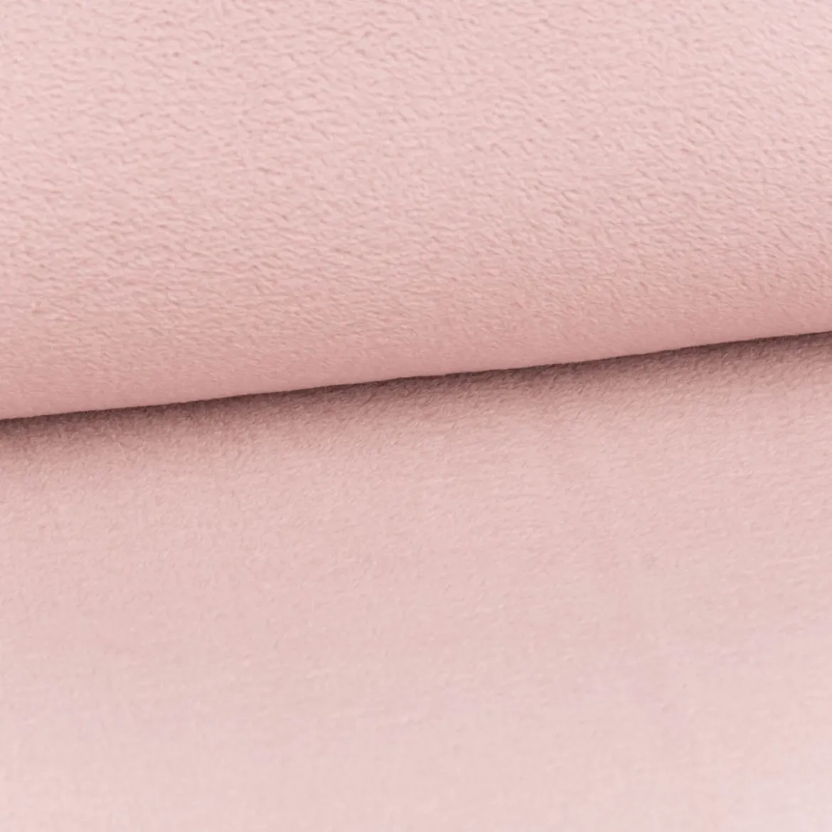 Wellness Fleece Stoff Doubleface einfarbig blush rosa 1,45m Breite
