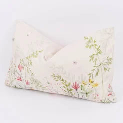 Wende Kissenhülle Blumenwiese Samtoptik cremeweiß bunt 30x50cm von Clayre & Eef