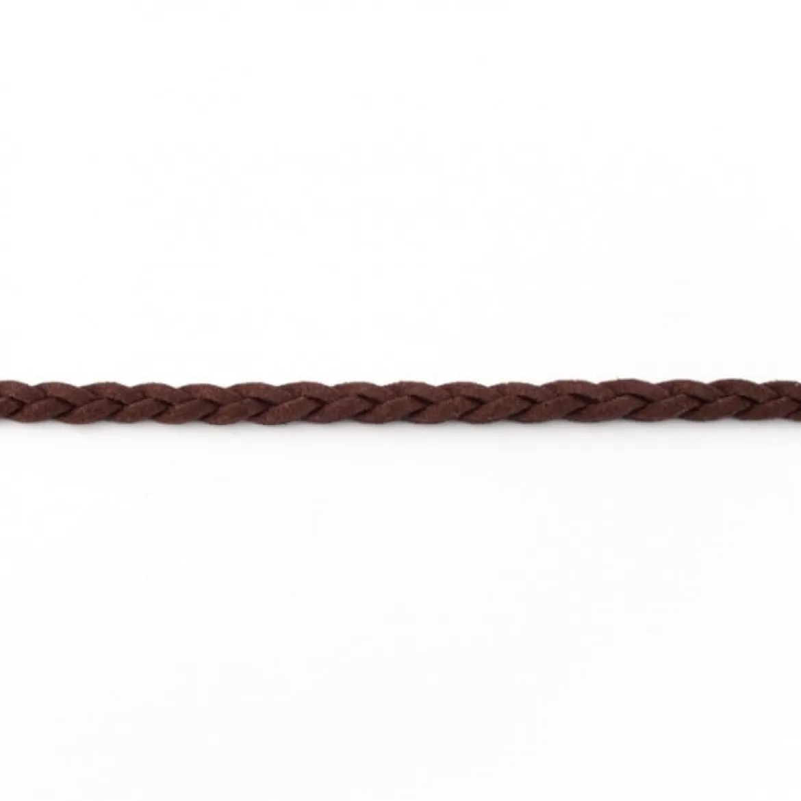 Wildleder Imitat Band geflochten dunkelbraun Meterware Breite: 0,5cm