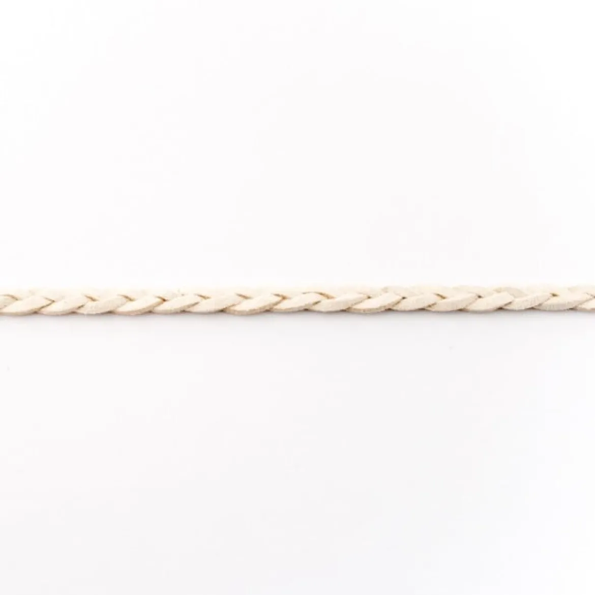 Wildleder Imitat Band geflochten creme Meterware Breite: 0,5cm
