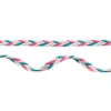 Wildleder Imitat Band geflochten bunt pink grün rosa türkis Meterware Breite: 0,8cm