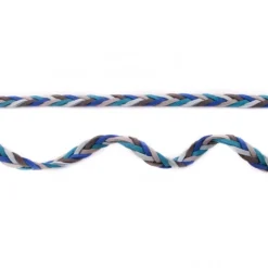 Wildleder Imitat Band geflochten bunt blau grau Meterware Breite: 0,8cm