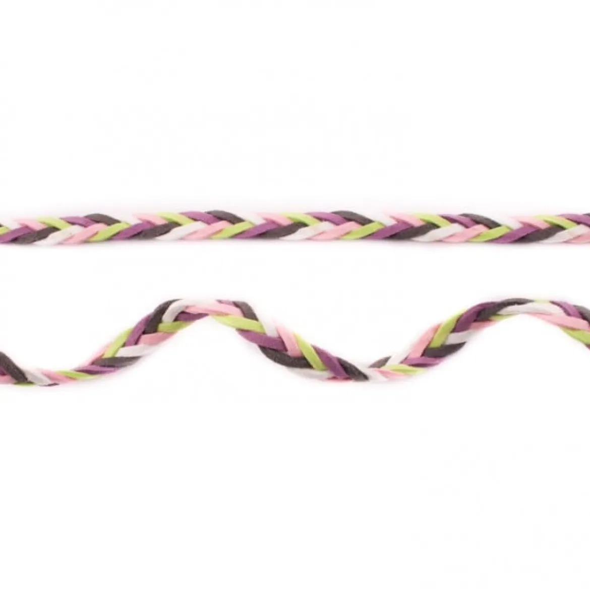 Wildleder Imitat Band geflochten bunt rosa lila grün weiß schwarz Meterware Breite: 0,8cm
