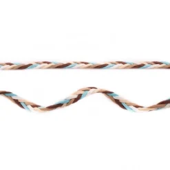 Wildleder Imitat Band geflochten bunt braun weiß türkis Meterware Breite: 0,8cm