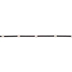 Wildlederimitatband mit Perlen Perlenband mit Perle schwarz Band Breite: 2mm Perle Breite: 6mm