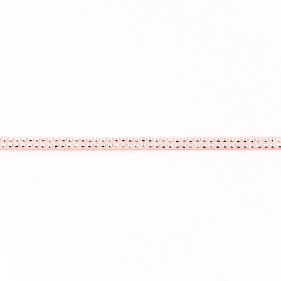 Wildleder Imitat Band rosa mit silber farbigen Glitzer Steinen Meterware Breite: 0,5cm