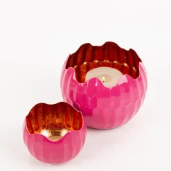 Windlicht Holi Neon-Pink Kupfer aus Metall 10x8cm von Werner Voss