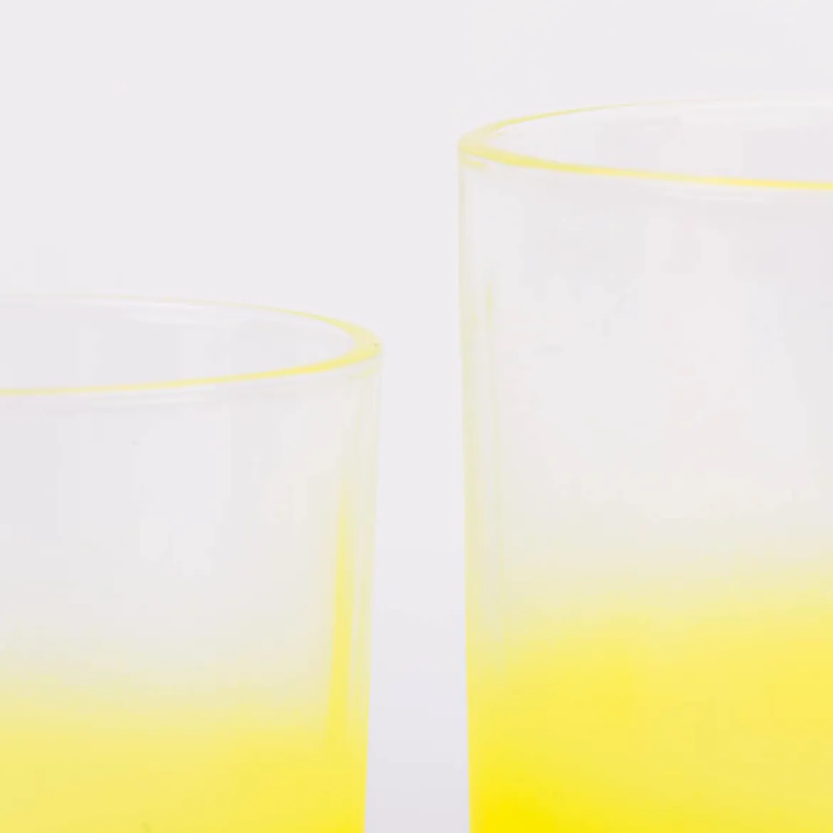 Windlicht Set aus Glas mit Neonfarbstreifen in gelb pink oder orange 8,5 u. 10cm