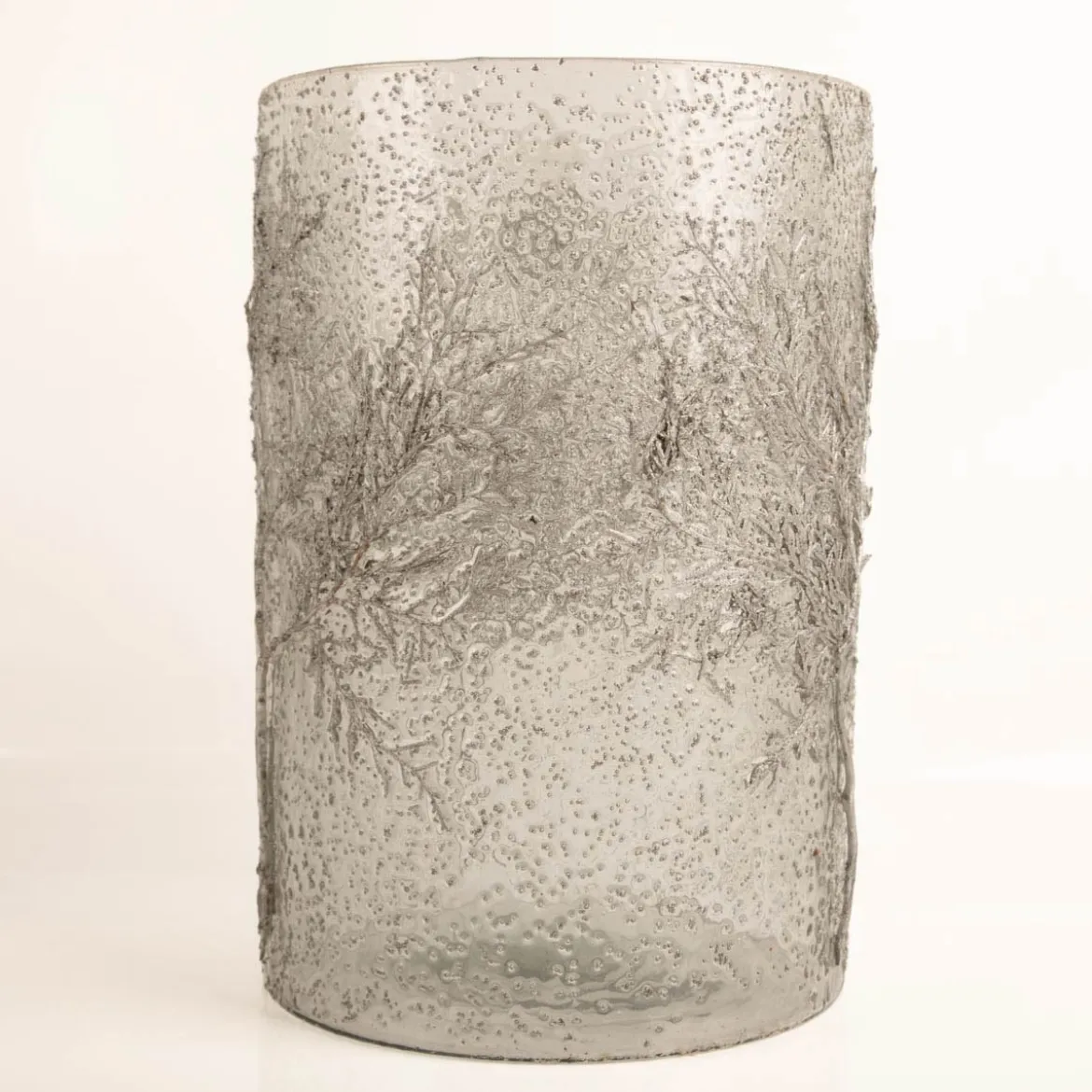 Windlicht Trees mit silberfarbigem Zweig transparent-grau silber 20x20x30cm von Werner Voß
