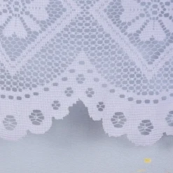 Wirk-Stores Wirk-Sockelstores Gardinenstoff Wirkware transparent Blumen weiß 270cm Höhe