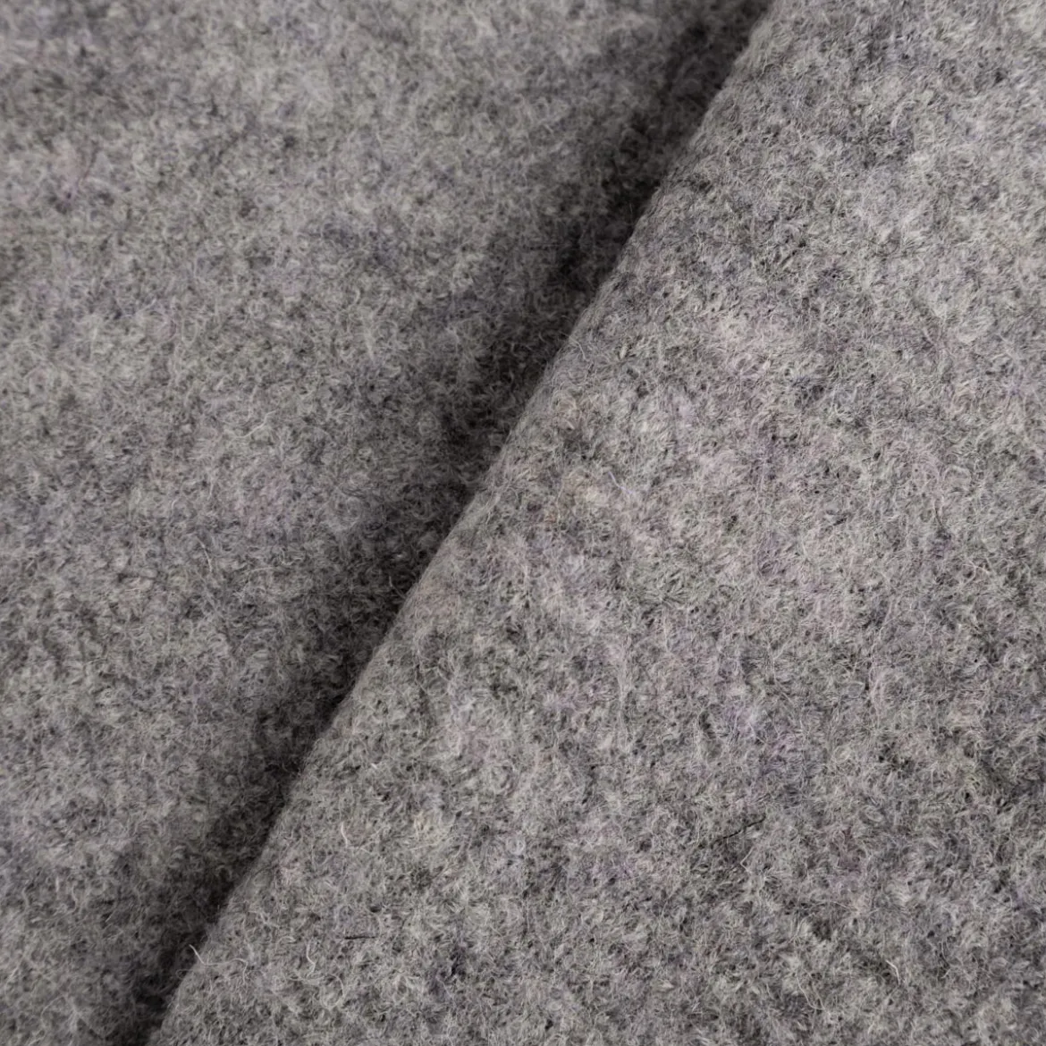 Wollstoff Walkloden aus reiner Schurwolle 410g/qm grau meliert 140cm Stoffbreite