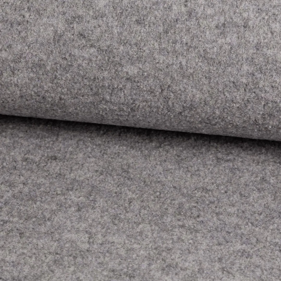 Wollstoff Walkloden aus reiner Schurwolle 410g/qm grau meliert 140cm Stoffbreite