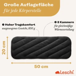 Wärmekissen Rechteck Bauch & Rücken schwarz von Leschi ® in Bio-Qualität