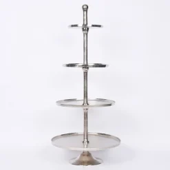 XL Etagere Metall Strukturoberfläche 4stufig vernickelt Höhe 137cm