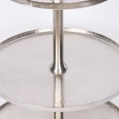XL Etagere Metall Strukturoberfläche 4stufig vernickelt Höhe 137cm