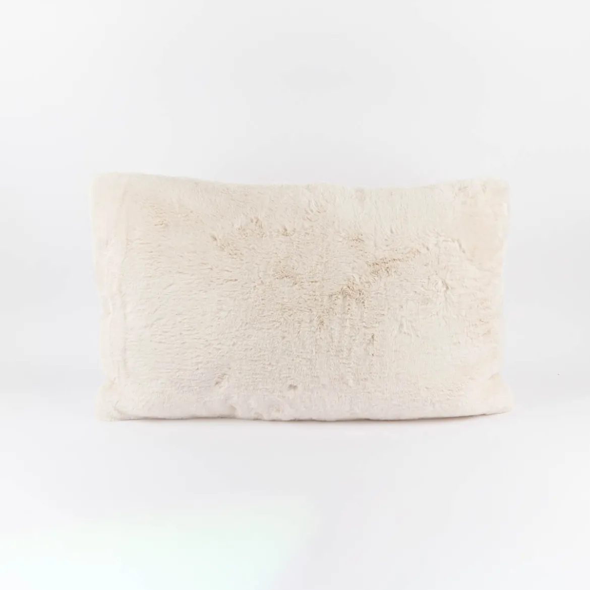 XL Kuschelkissen aus Polyesterplüsch einfarbig cremeweiß 50x80cm
