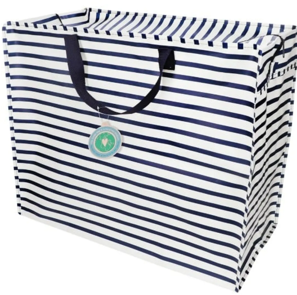 XXL Aufbewahrungstasche Nautical Stripes 55x48x28cm – aus recyceltem Material