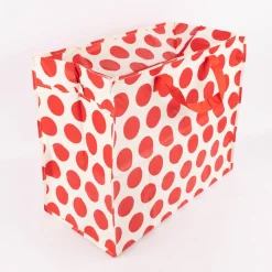 XXL Shopper Punkte aus recyceltem Material weiß rot 55x48x28cm