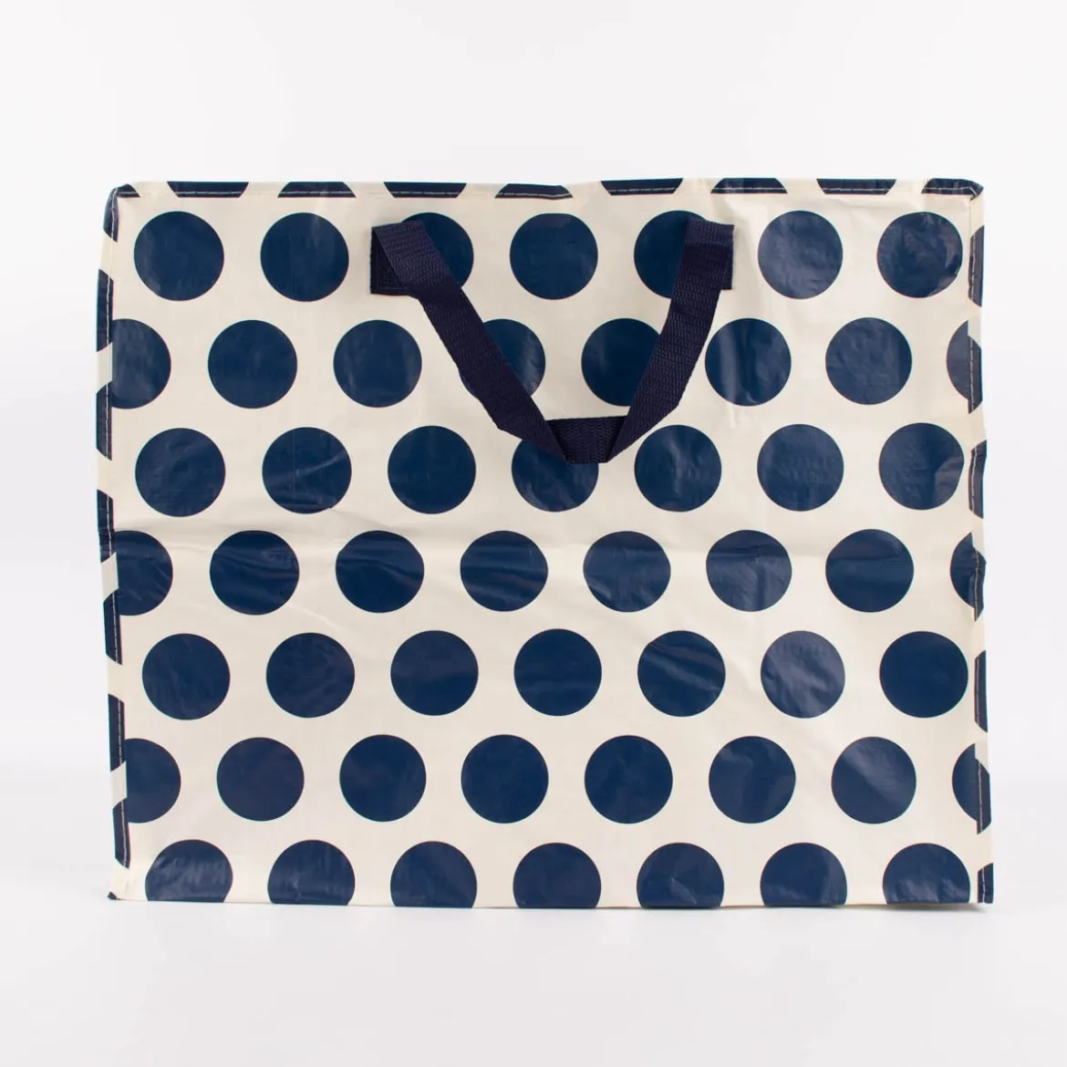 XXL Shopper Punkte aus recyceltem Material weiß blau 55x48x28cm