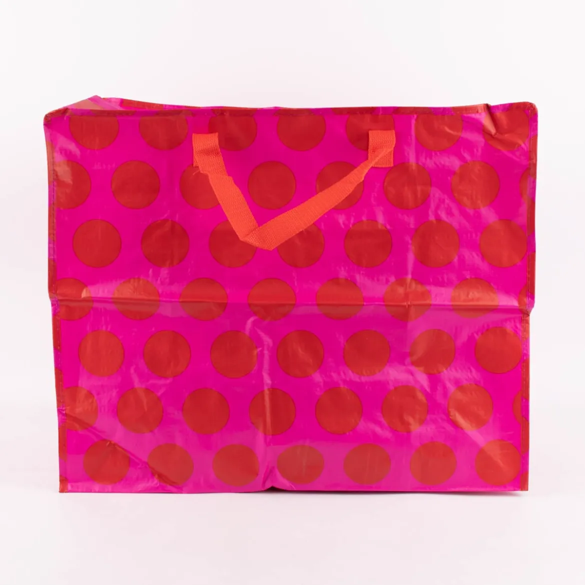 XXL Shopper Punkte aus recyceltem Material pink rot 55x48x28cm