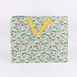 XXL Shopper Schmetterlinge und Blumen aus recycelten Material blau bunt 55x48x28cm