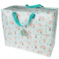 XXL Tasche Tanzmaus aus recyceltem Material blau orange 55x48x28cm