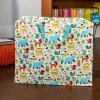 XXL Tasche Waldtiere aus recyceltem Material weiß bunt 55x48x28cm