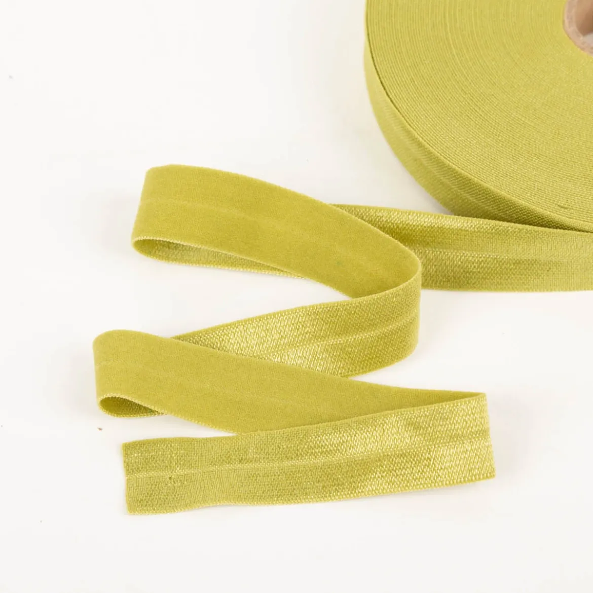 YKK elastisches Falzband / Falzgummi 20mm gelbgrün Meterware