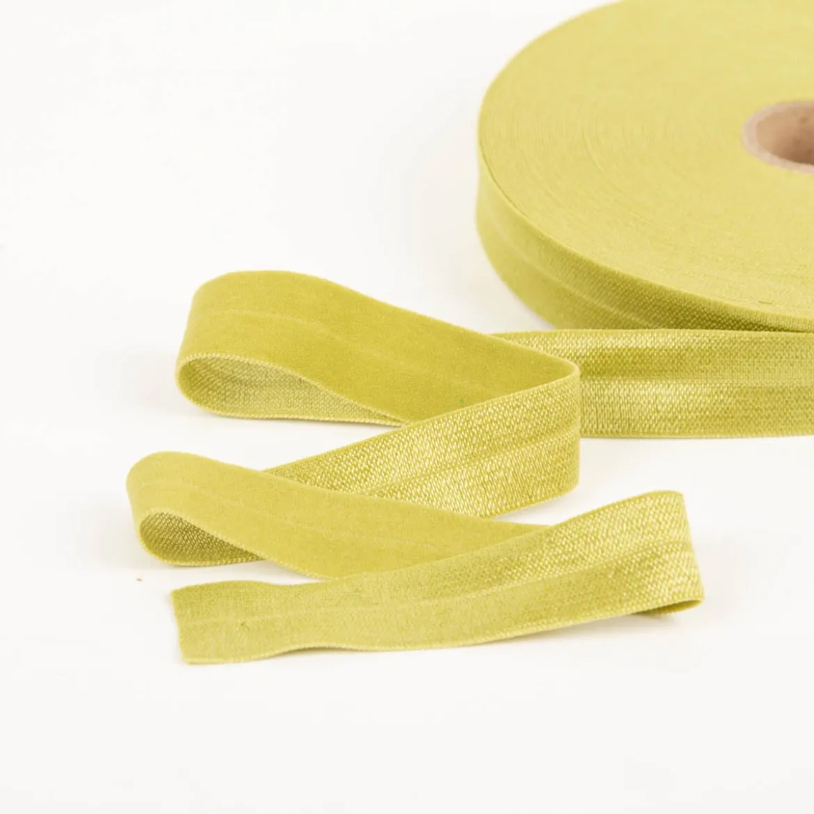 YKK elastisches Falzband / Falzgummi 20mm gelbgrün Meterware