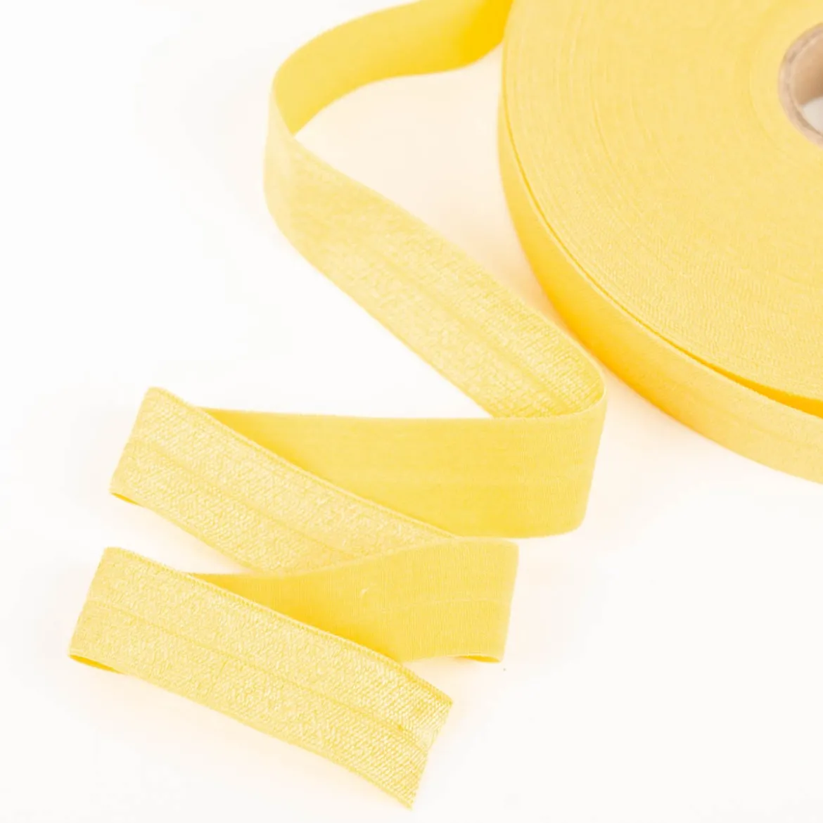 YKK elastisches Falzband / Falzgummi 20mm lemon Meterware