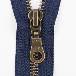 YKK Reißverschluss Metall antik gold teilbar 5mm 30cm lang in versch. Farben