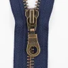 YKK Reißverschluss Metall antik gold teilbar 5mm 60cm lang in versch. Farben