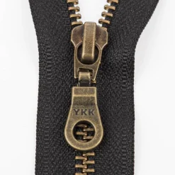YKK Reißverschluss Metall antik gold teilbar 5mm 65cm lang in versch. Farben