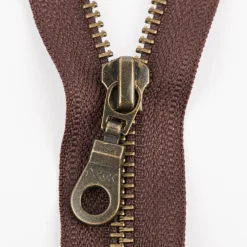 YKK Reißverschluss Metall antik gold teilbar 5mm 65cm lang in versch. Farben