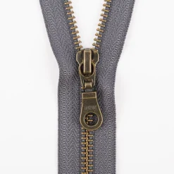 YKK Reißverschluss Metall antik gold teilbar 5mm 65cm lang in versch. Farben