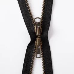 YKK Reißverschluss Metall antik 2-Wege teilbar 5mm 60cm lang in der Farbe schwarz